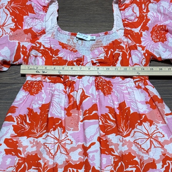 🔥🔥🔥Petal & Pup Pink and White Square Neck Mini Dress Size: XL🔥🔥🔥 - Picture 4 of 5